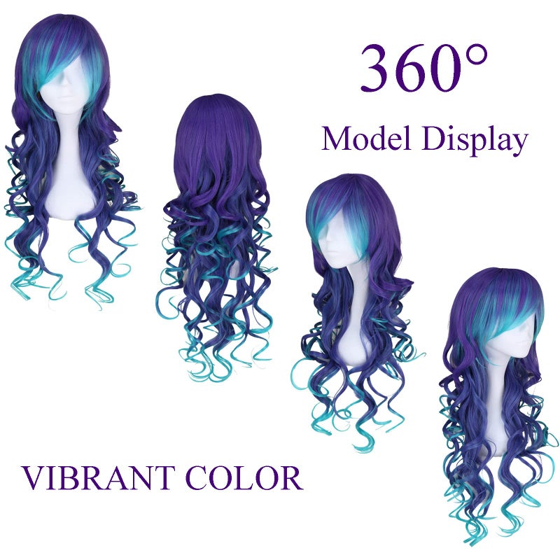 YANMENG Long Curly Mermaid Costume Wig for Women Hair Unisex Adult Cosplay Wig Halloween Hair - Image 4